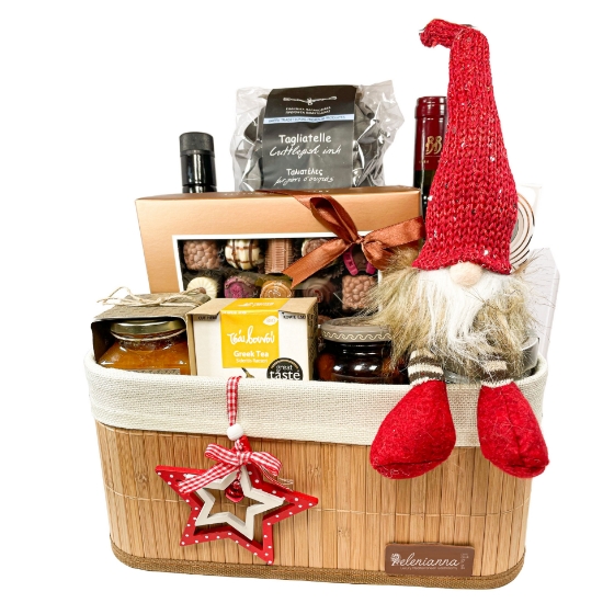 A Premium Bamboo Christmas Basket Gift