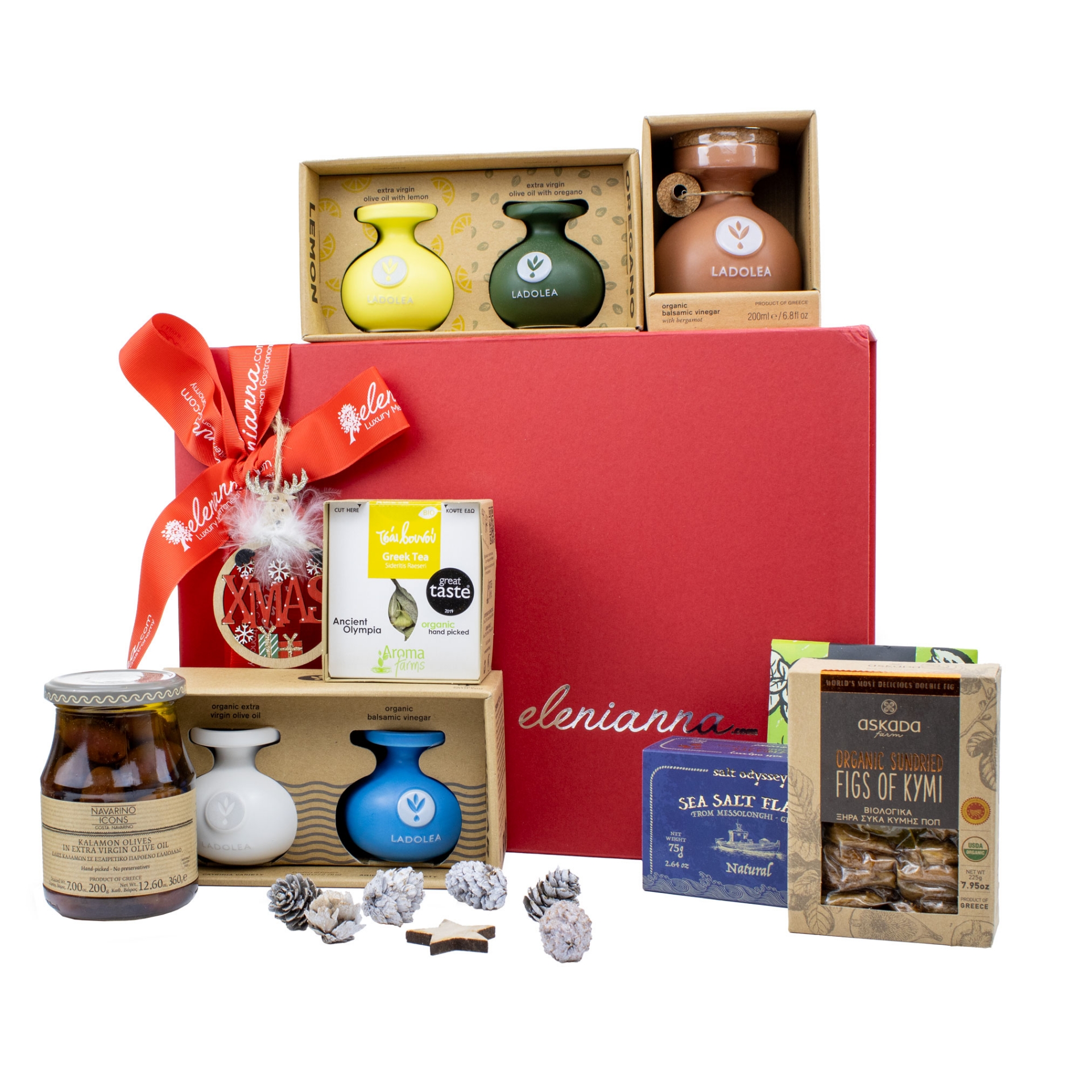 Panier gourmand Noël - Coffret cadeau de 7 éléments Panier Végétarien - JPG