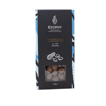 Artisanal Greek Chocolate and Salted Caramelized Peanuts Handcrafted Mediterranean chocolate-coated salted caramel peanuts from Greece