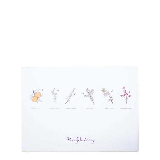 Greek Honey Gift Box with 6 artisan honey jars – Pine, Fir, Blossom, Thyme, Orange, Heather