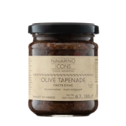 Navarino Icons Olive Tapenade 190g jar with Kalamon and green olives in extra virgin olive oil.