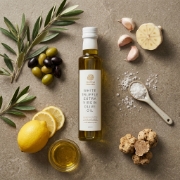 Truffle Theory White Truffle Extra Virgin Olive Oil 250ml - Greek Gourmet shown in a premium ingredient detail ecommerce prod...