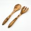 Personalized Olive Wood Large Spoon & Fork Set 35cm – Handmade in Greece by Olea Wood Art on a clean ecommerce background