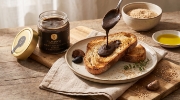 Samynthos Organic Tahini with Black Garlic 200g - Cold-Pressed on a clean ecommerce background