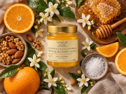 Navarino Icons Orange Blossom Honey, 250g on a clean ecommerce background