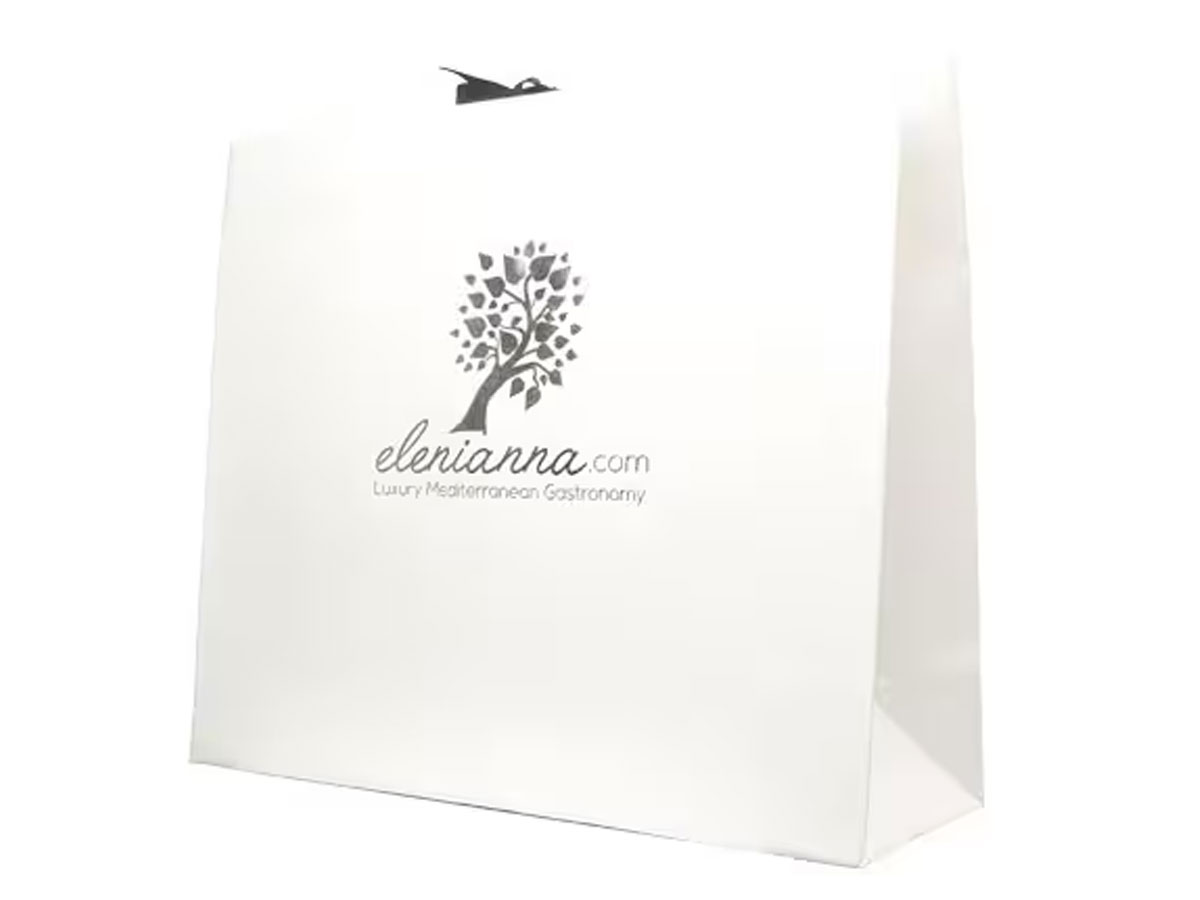 Sac en papier de luxe avec trois anses en coton