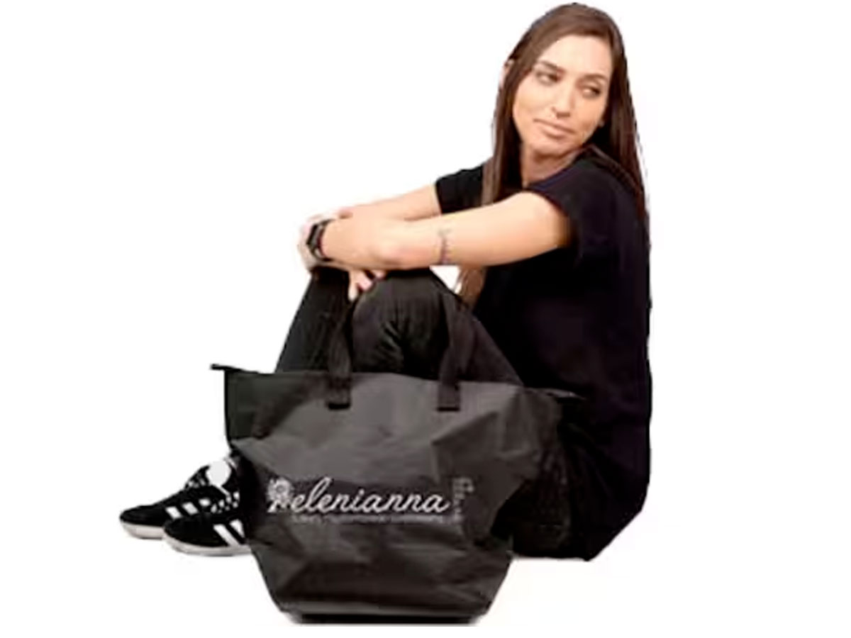 Sac en papier réutilisable avec fermeture éclair et poignées en coton doux